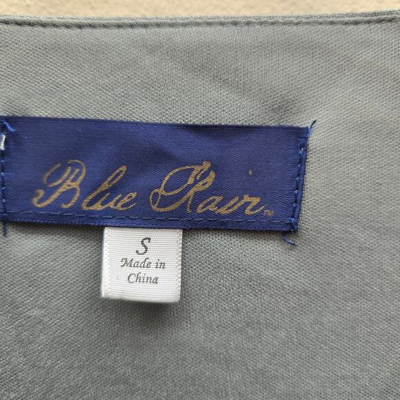 Blue Rain Women's Embroidered Floral Maxi Dress Flutter Sleeves Green Size Small - Picture 3 of 8